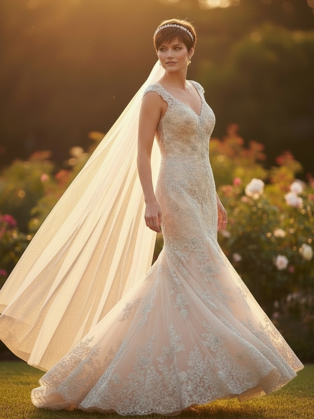 Stella York Dark Ivory Fit And Flare Gown - Size 12